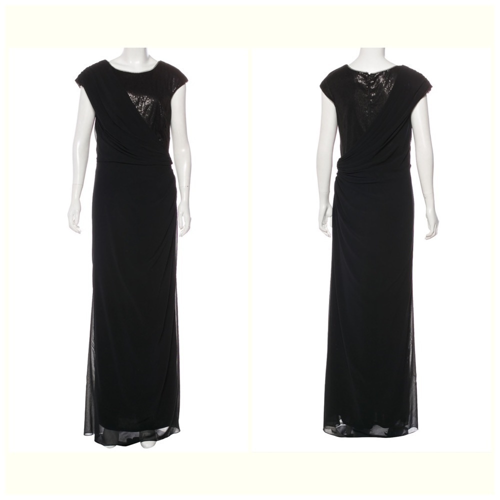 Tadashi Shoji Women's Embellished Black Evening Maxi Dress Size: M US Size 8